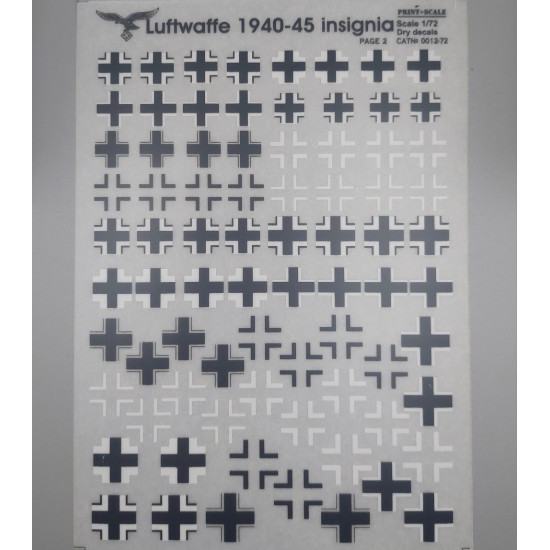0012-72 Luftwaffe 1939-1945. Crosses., Scale 1/72 -1/48