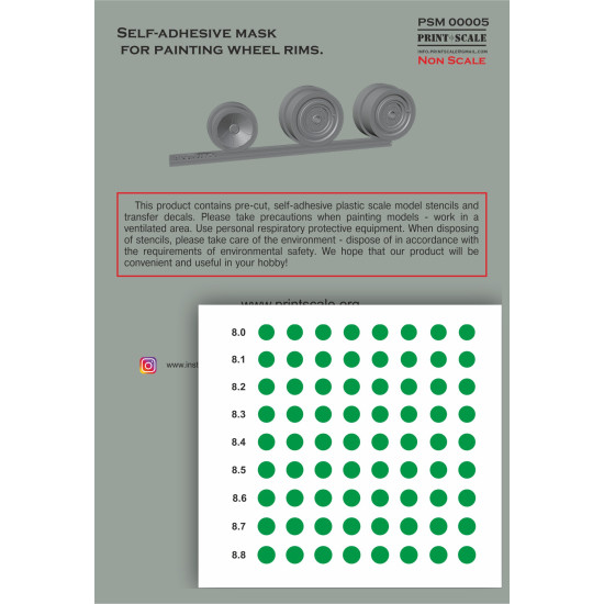 Self-Adhesive Wheel Rim Mask D. 8.0-8.8 PSM00005