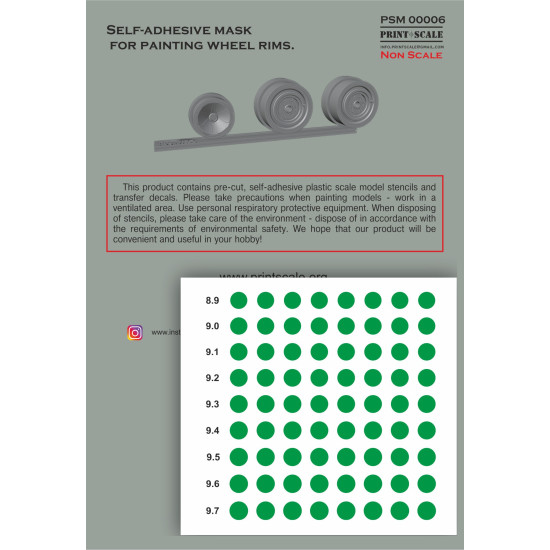 Self-Adhesive Wheel Rim Mask D. 8.9-9.7 PSM00006