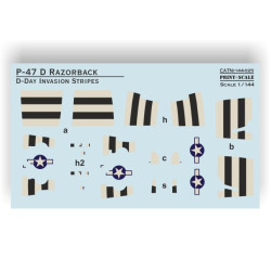 P-47D Razorback D-Day Invasion Stripes 144-025 1/144