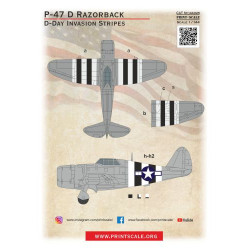 P-47D Razorback D-Day Invasion Stripes 144-025 1/144