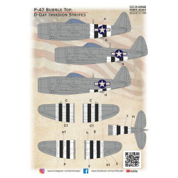 P-47D Bubbletop D-Day Invasion Stripes 144-026 1/144