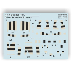 P-47D Bubbletop D-Day Invasion Stripes 144-026 1/144