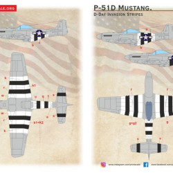 P-51D Mustang D-Day Invasion Stripes 144-027 1/144