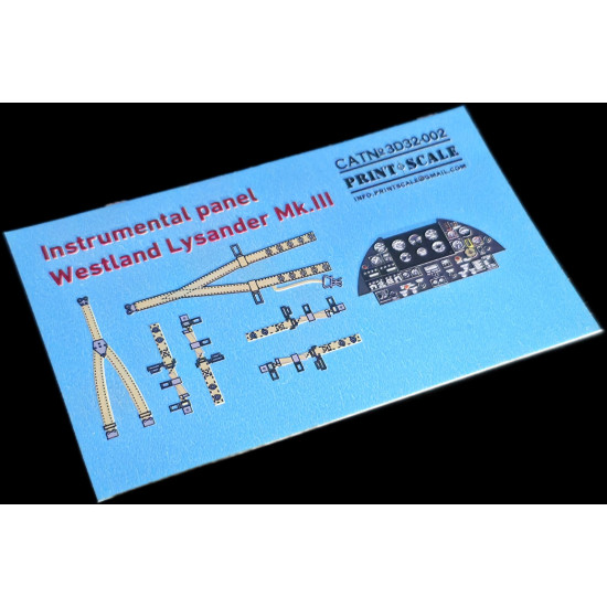 Westland Lysander Mk.III Instrument Panel 3D32-002 Scale 1/32