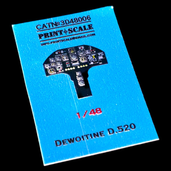 Instrumental panel Dewoitine D.520 3D48-006 Scale 1:48