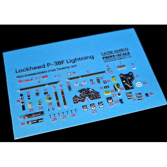 Instrumental panel Lockheed P-38 Lightning 3D48-013 Scale 1/48 Instrumental panel Lockheed P-38 Lightning 3D48-013 Scale 1/48
