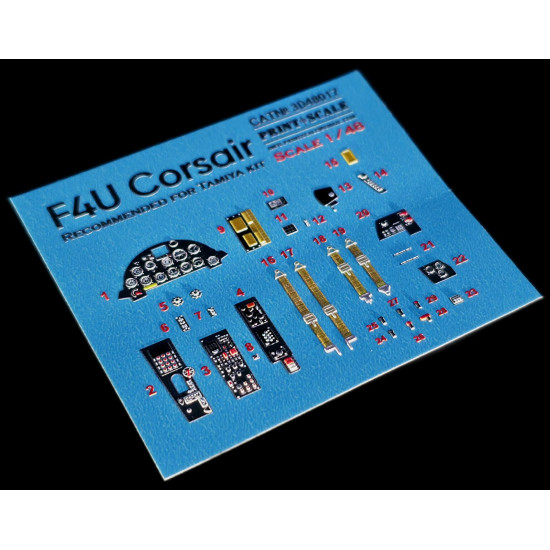 Instrumental panel F4U Corsair 3D48-017 Scale 1/48 Instrumental panel F4U Corsair 3D48-017 Scale 1/48