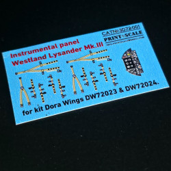 Instrumental panel Westland Lysander Mk.III 3D72-001 Scale 1/72