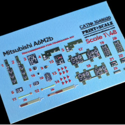 Mitsubishi A6M2b Instrument Panel 3D48020 Scale 1/48