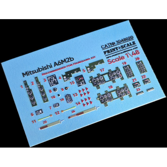 Mitsubishi A6M2b Instrument Panel 3D48020 Scale 1/48