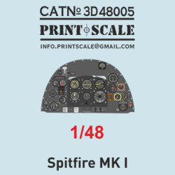 Instrumental panel Spitfire Mk. l 3D48-005 Scale 1/48