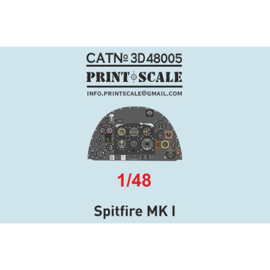 Instrumental panel Spitfire Mk. l 3D48-005 Scale 1/48