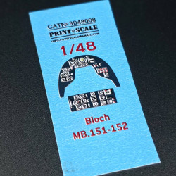 Instrumental panel Bloch MB.151/152 3D48-008 Scale 1/48