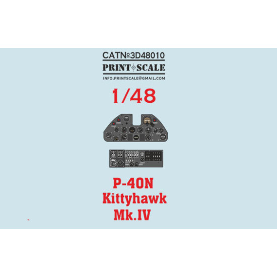 Instrumental panel P-40N Kittyhawk Mk.IV 3D48-010 Scale 1/48