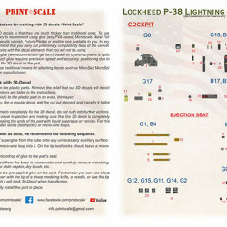 Instrumental panel Lockheed P-38 Lightning 3D48-013 Scale 1/48