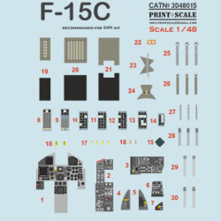 Instrumental panel F-15C Eagle 3D48-015 Scale 1/48