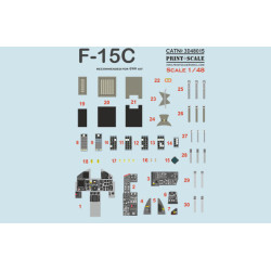 Instrumental panel F-15C Eagle 3D48-015 Scale 1/48