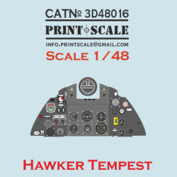 Instrumental panel Hawker Tempest 3D48-016 Scale 1/48