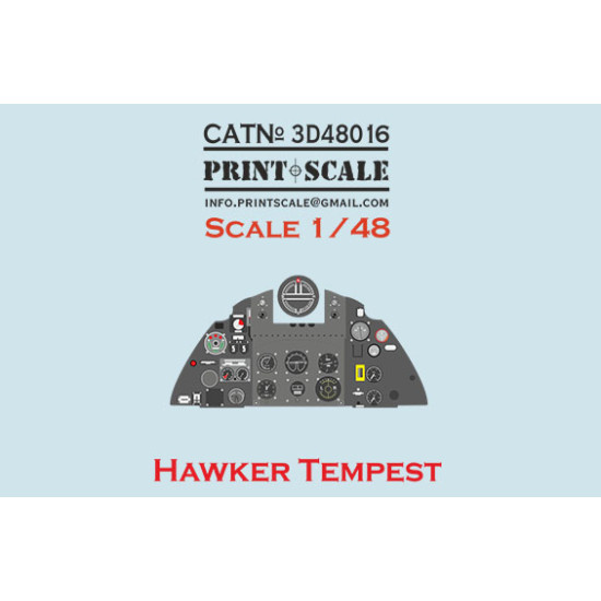 Instrumental panel Hawker Tempest 3D48-016 Scale 1/48