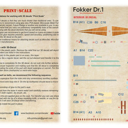 Instrument panel Fokker Dr.1 3D48-018 Scale 1/48