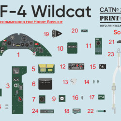 Instrumental panel F4F-4 Wildcat 3D48-019 Scale 1/48