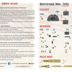 Spitfire Mk.VIII for Eduard Kit Instrument Panel 3D48-022 Scale 1/48