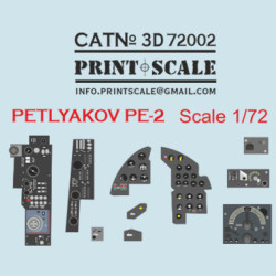 Instrumental panel Petlyakov Pe-2 3D72-002 Scale 1/72