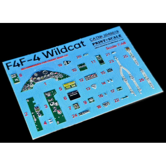 Instrumental panel F4F-4 Wildcat 3D48-019 Scale 1/48