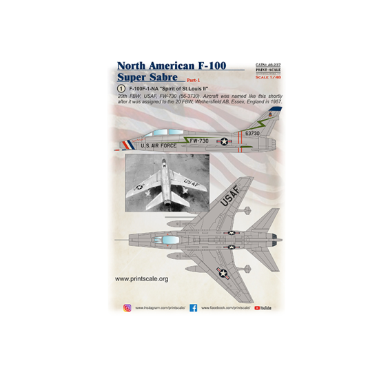 North American F-100 Super Sabre Part-1 48-237 Scale 1/48