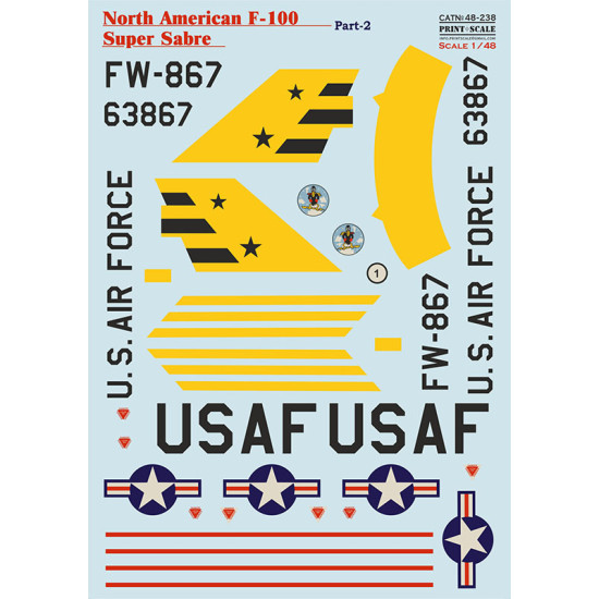 North American F-100 Super Sabre Part-2 48-238 Scale 1/48