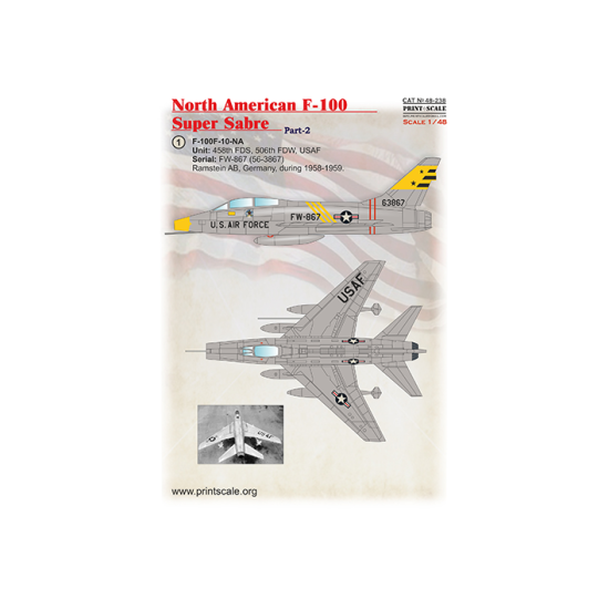 North American F-100 Super Sabre Part-2 48-238 Scale 1/48