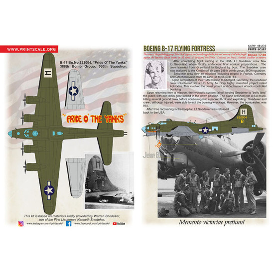 Boeing B-17 Flying Fortress 48-272 Scale 1:48