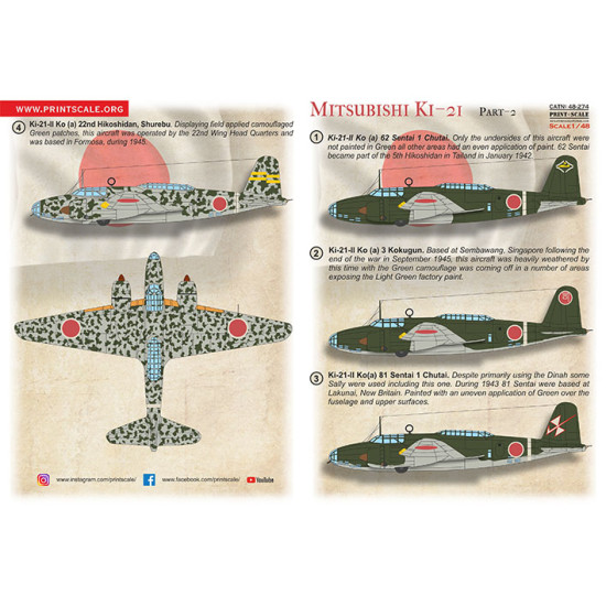 Mitsubishi Ki-21 48-274  Scale 1/48