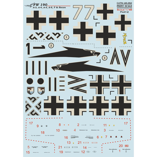 FW 190 A-3, A-4, A-5, A-6, F & Recon Part 2 48-282 Scale 1:48 FW 190 A-3, A-4, A-5, A-6, F & Recon Part 2 48-282 Scale 1:48