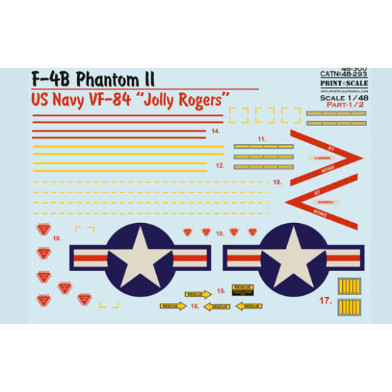 F-4B Phantom II US NAVY VF-84 "Jolly Rogers" Part 2 48-293 Scale 1/48 F-4B Phantom II US NAVY VF-84 "Jolly Rogers" Part 2 48-293 Scale 1/48