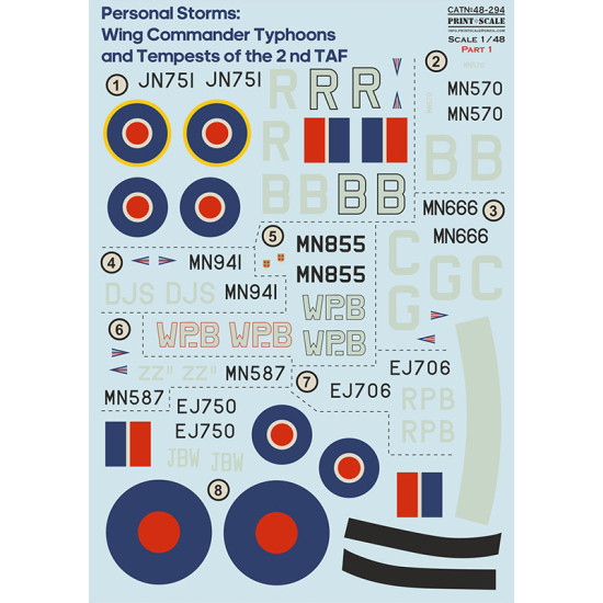 Wing Commander Typhoons and Tempests of the 2 nd TAF Part-1 48-294 Scale 1/48