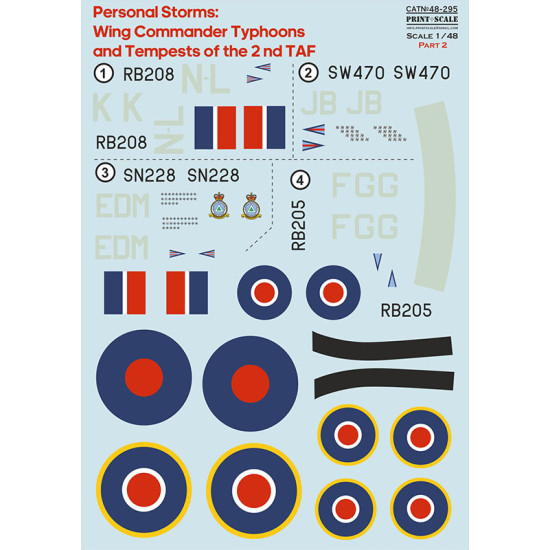 Wing Commander Typhoons and Tempests of the 2 nd TAF Part-2 48-295 Scale 1/48 