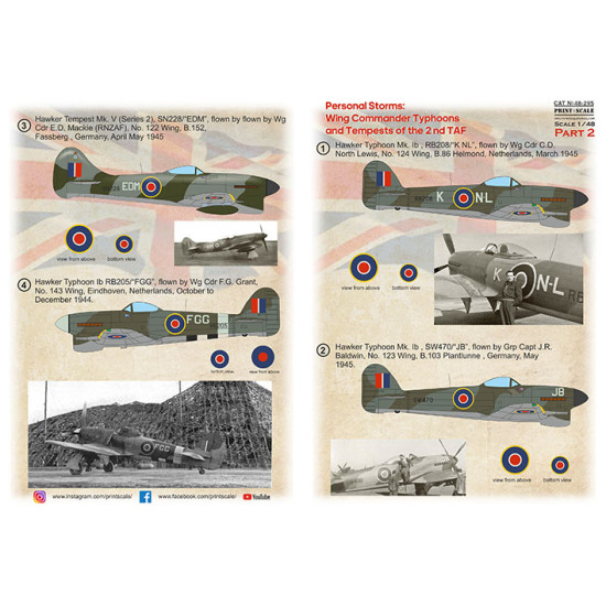 Wing Commander Typhoons and Tempests of the 2 nd TAF Part-2 48-295 Scale 1/48 