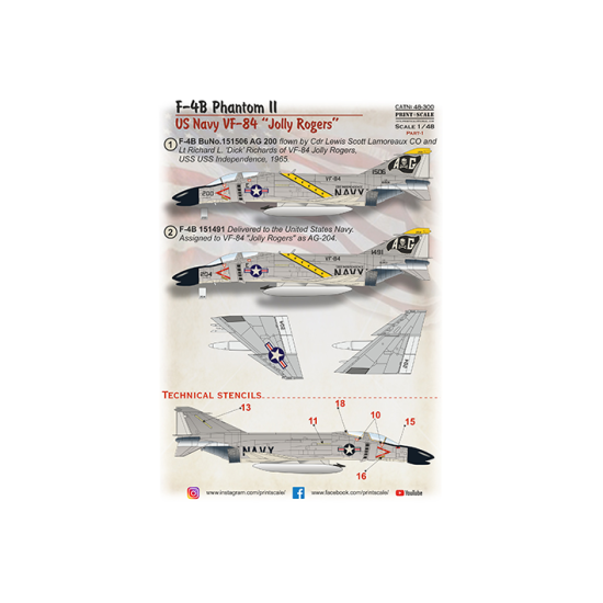 Phantom II. US NAVY VF-84 Jolly Rogers Part 1 48-300 Scale 1/48