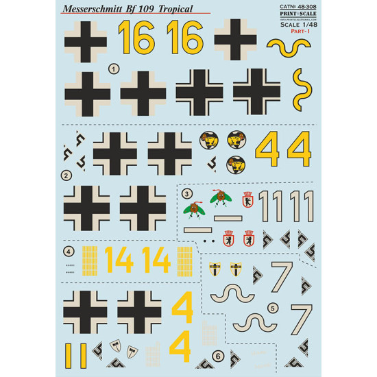 Messerschmitt Bf-109 Tropical Part-1 48-308 Scale 1/48