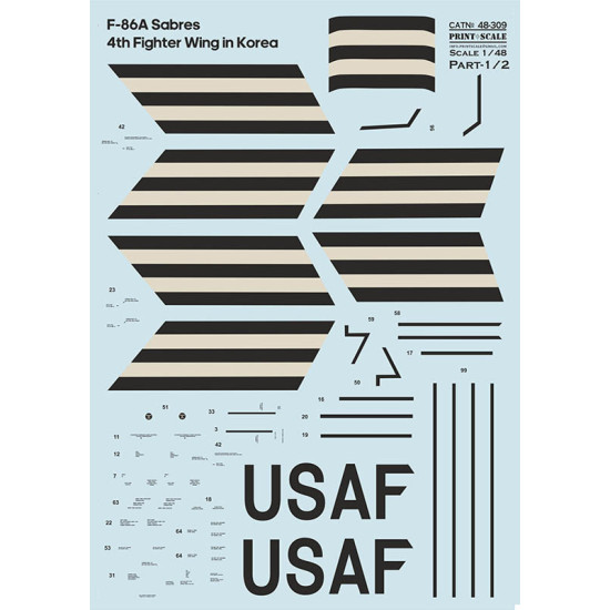 F-86A Sabres 4th Fighter Wing in Korea Part 2 48-309 Scale 1/48