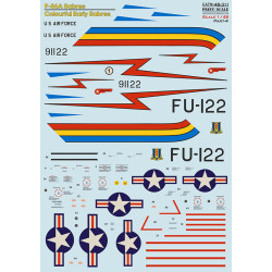 F-86A Colorful Early Sabres The complete set 2 leaf Part 4 48-311 Scale 1/48