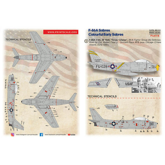 F-86A Sabres Colourful Early Sabres Part-6 48-313 Scale 1/48