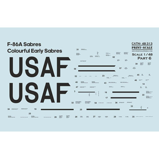 F-86A Sabres Colourful Early Sabres Part-6 48-313 Scale 1/48