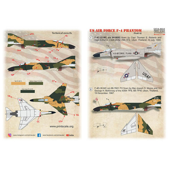 US Air Forces F-4 Phantom Part 2 48-316 Scale 1/48 US Air Forces F-4 Phantom Part 2 48-316 Scale 1/48