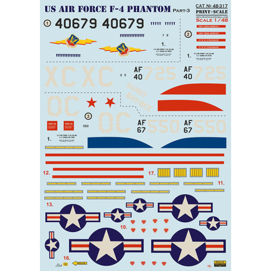 US Air Forces F-4 Phantom Part 3 48-317 Scale 1/48
