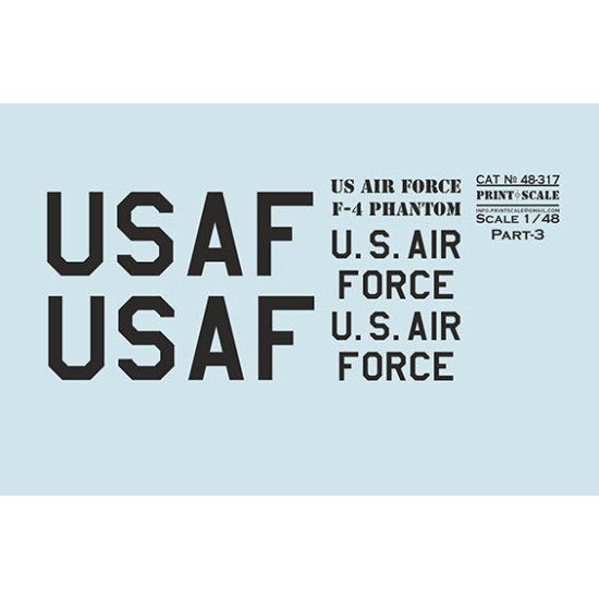 US Air Forces F-4 Phantom Part 3 48-317 Scale 1/48