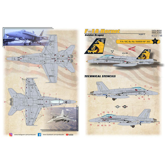 F-18 Hornet Part 1 The complete set 1.5 leaf 48-318 Scale 1/48