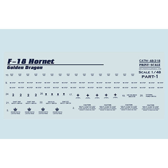 F-18 Hornet Part 1 The complete set 1.5 leaf 48-318 Scale 1/48